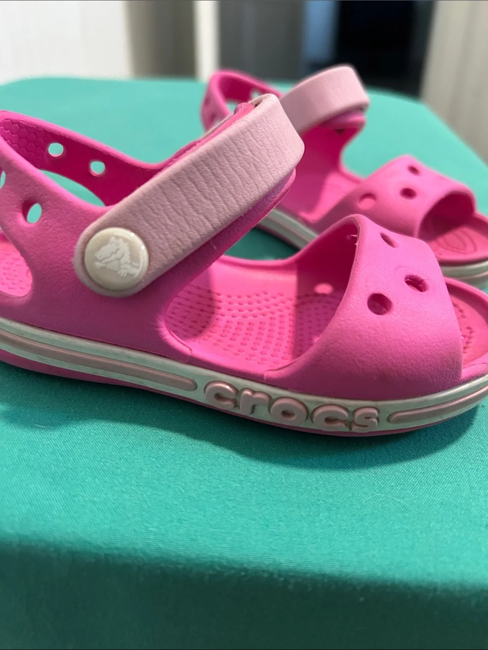 CROCS Kids Pink Sports Sandal w/Adjustable Strap Sz: c6